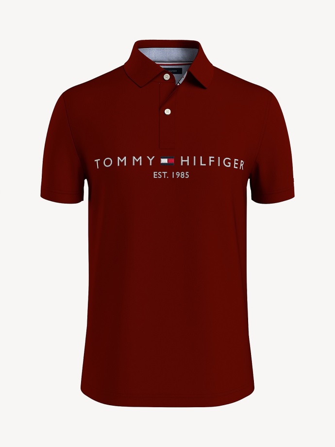 Regular Fit Tommy Logo Polo Regata červená Tommy Hilfiger
