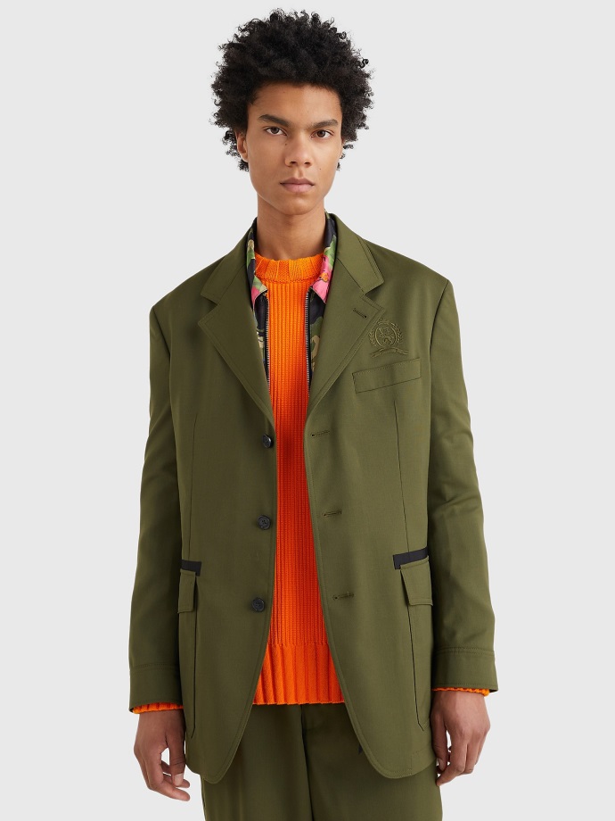 Northwood Olivově Zelená Uvolněný Střih Cargo Sako Tommy Hilfiger