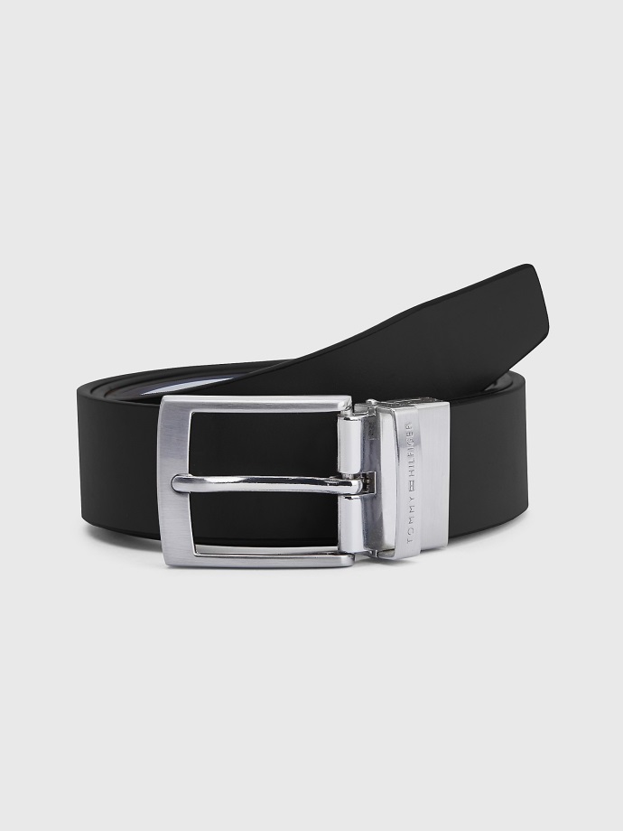 Tommy Hilfiger Oboustranný Kožený Opasek černý/koňakový