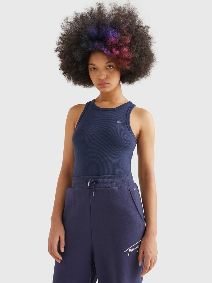 Tommy Hilfiger Twilight Navy žebrované Tílko