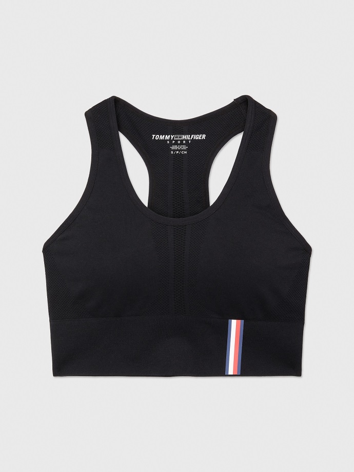 Tommy Hilfiger černá Bezešvá Sportovní Podprsenka Racerback