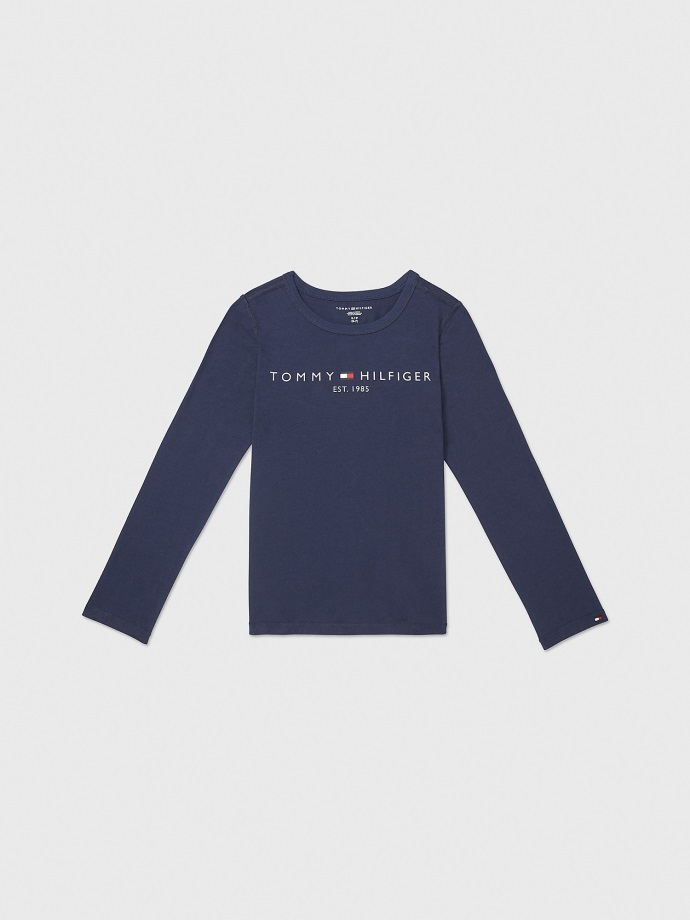 Kobaltový Safír Senzorické Logo S Dlouhým Rukávem Tommy Hilfiger