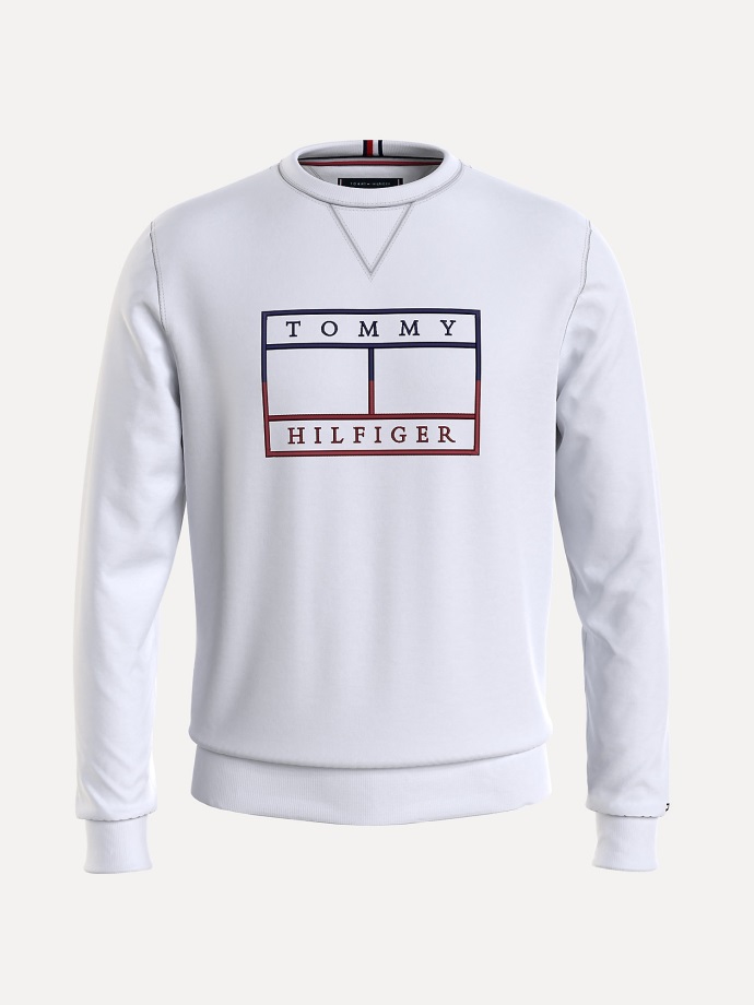 Bílá Mikina Tommy Hilfiger Skeleton Flag