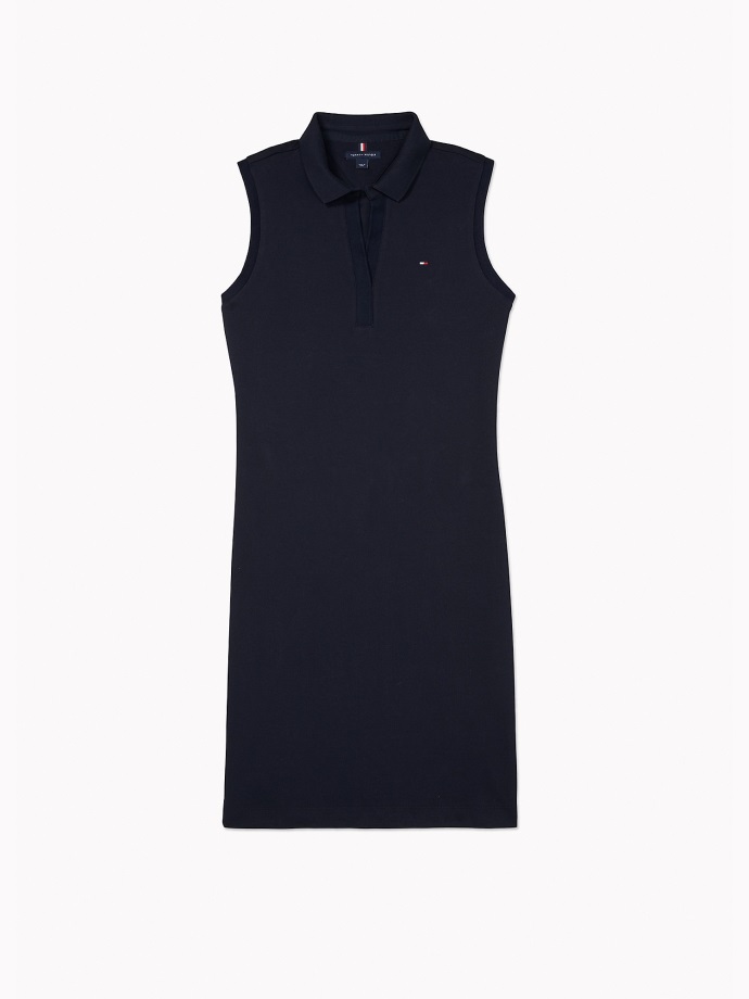 Polo šaty Bez Rukávů Tommy Hilfiger Pouštní Nebe