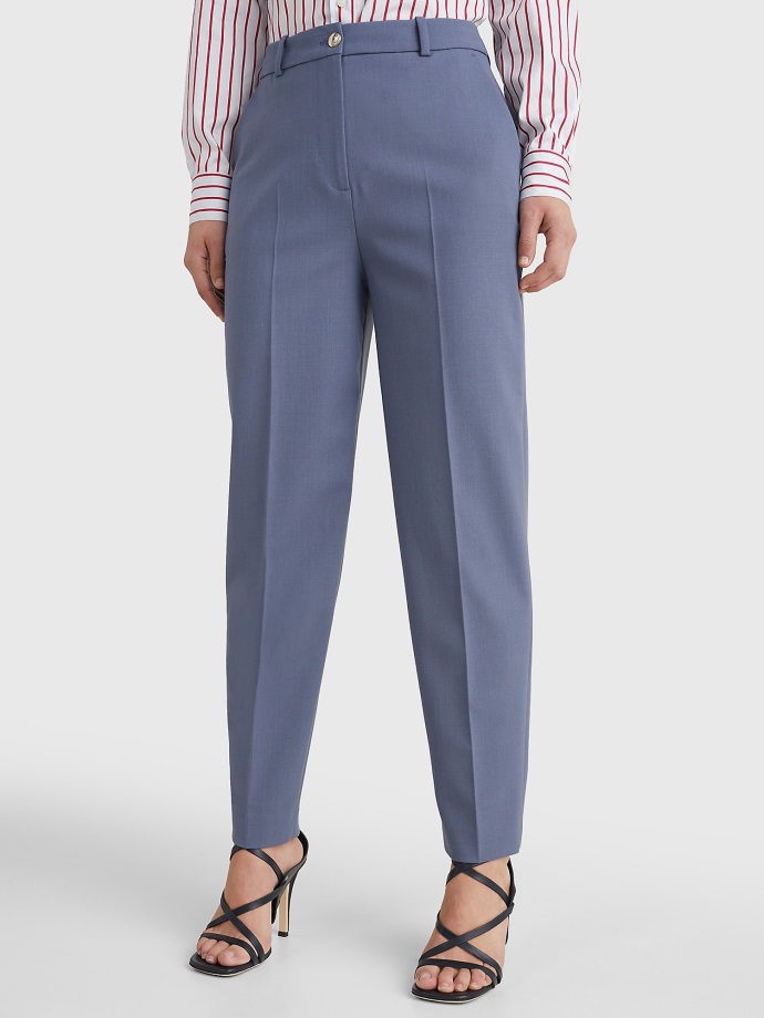 Měsíční Modré Tommy Hilfiger Pevné Zúžené Kalhoty