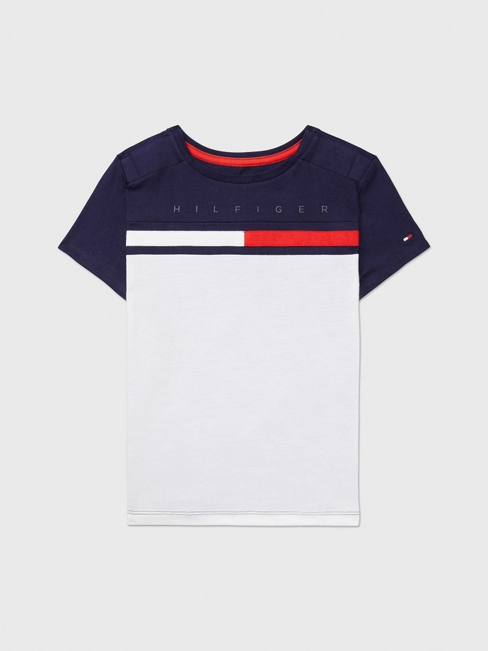 Pruhované Tričko Tommy Hilfiger Klasické Bílé/multi