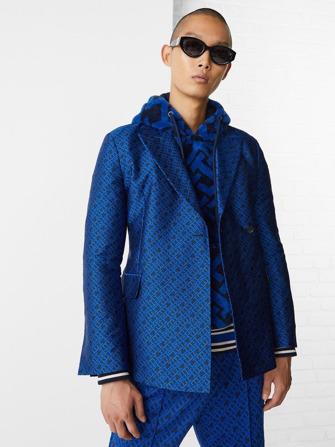 Pouštní Nebe/bold Blue Tommy Hilfiger Th Monogram žakárové Sako