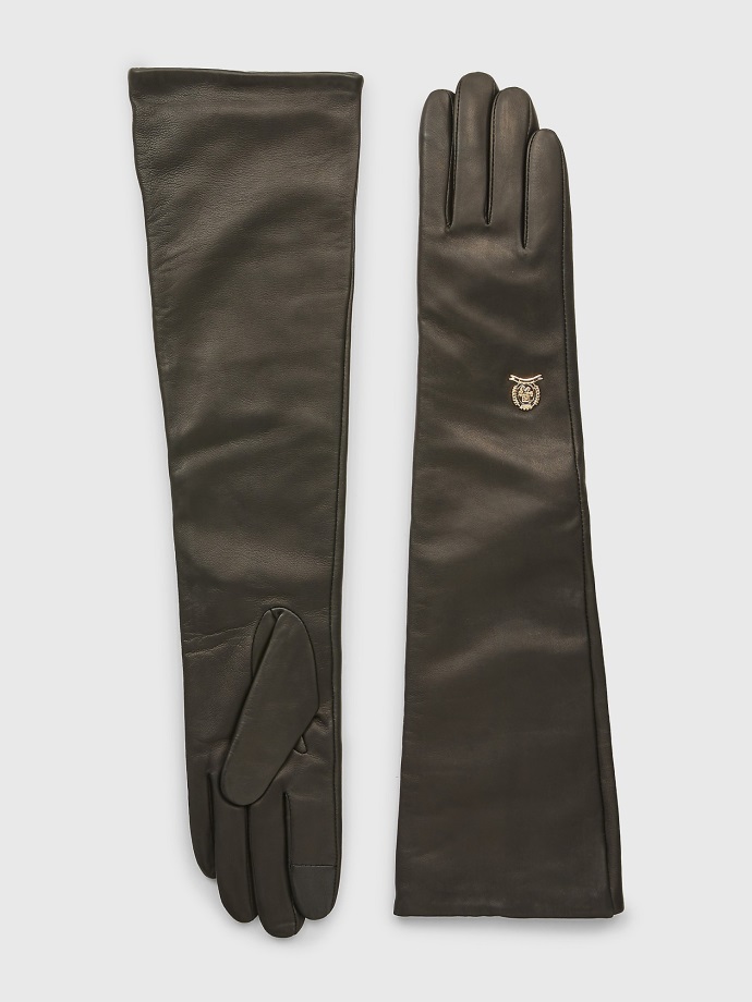 Monogram Kožené Rukavice černé Tommy Hilfiger