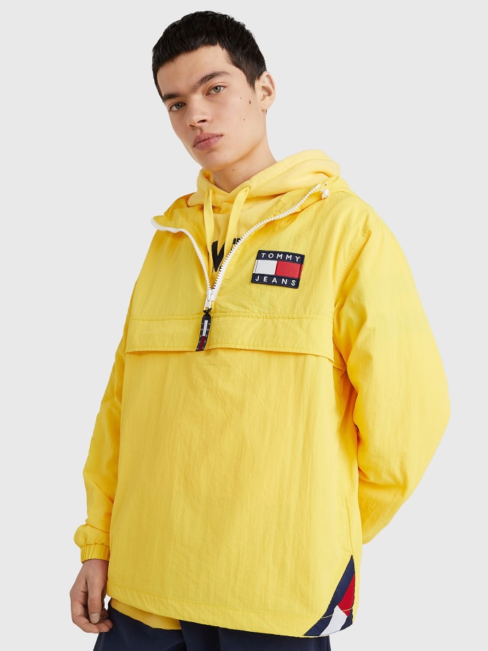 Tommy Hilfiger Chicago Bunda S Kapucí Na čtvrtiny Zip Toskánská Sluneční žlutá