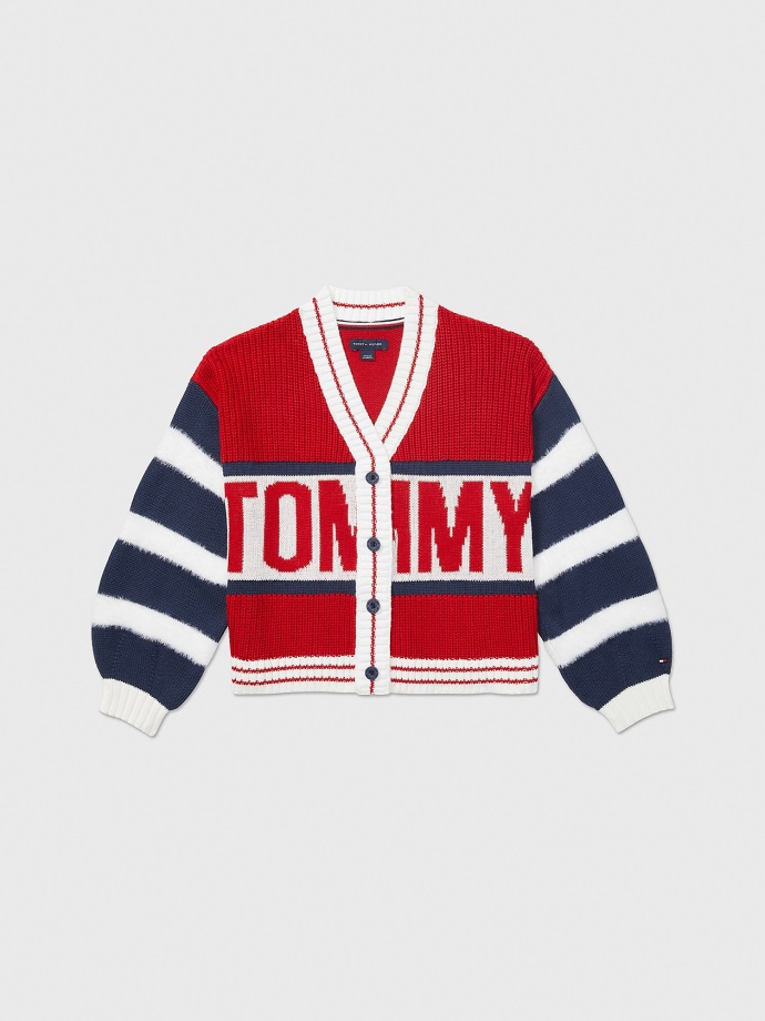 Tvářenka červená Tommy Cardigan Tommy Hilfiger