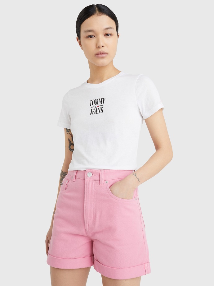 Bílé Tričko Tommy Jeans S Logem Tommy Hilfiger