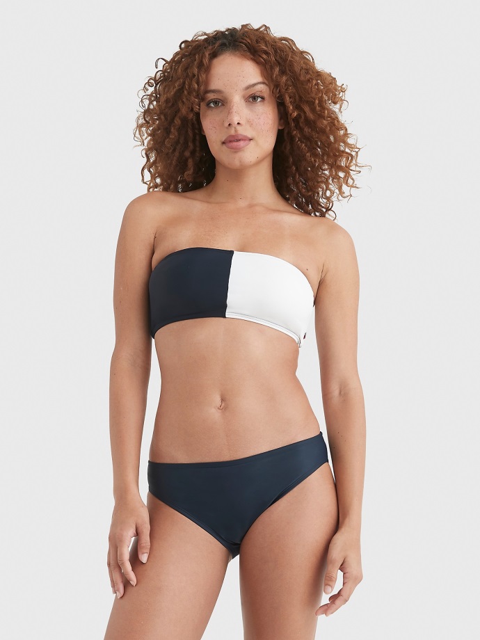 Dvoubarevné Bandeau Bikiny Plavky Tommy Hilfiger Sky Kapitán Multi