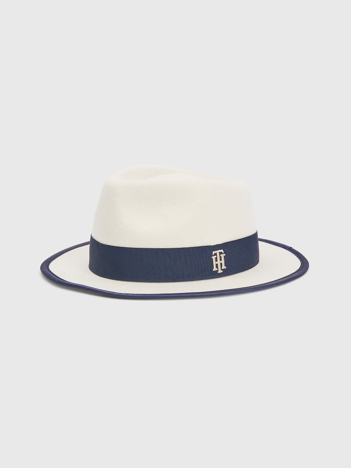Peří Bílá Vlna Fedora Tommy Hilfiger